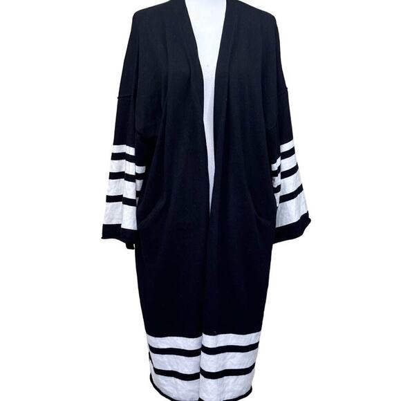 Parrish LA LA Jude sweater, black/white, midi, medium/large, kimono, classic - Picture 1 of 6